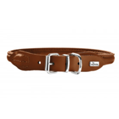 Collar Round & Soft Elk Leather - Cognac - 40 33cm-37cm (8mm) 